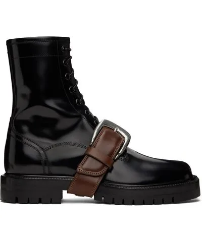 Maison Margiela Black Tabi Combat High-Top Shoes