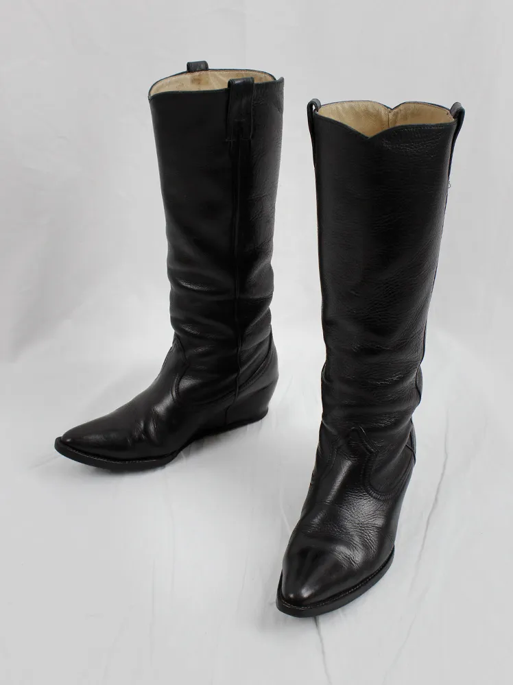 Maison Martin Margiela heelless cowboy boots with hidden wedge - Size 36 - Spring 2000.