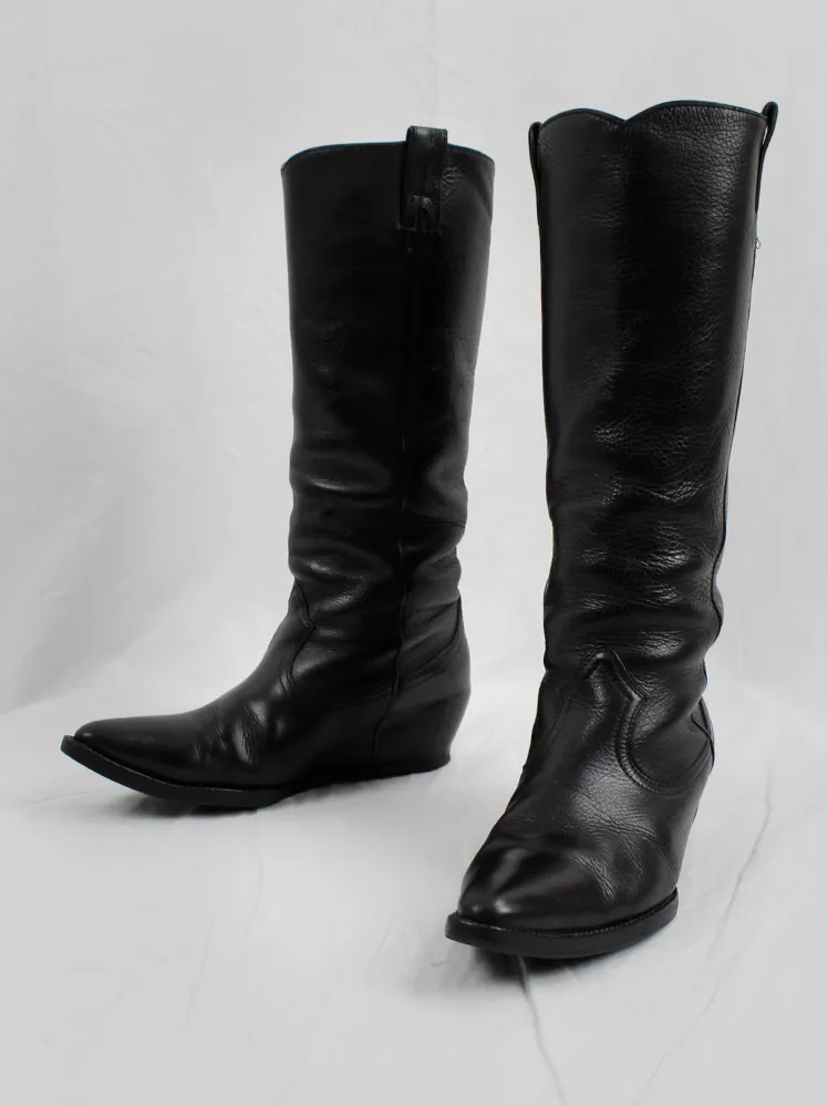 Maison Martin Margiela heelless cowboy boots with hidden wedge - Size 36 - Spring 2000.