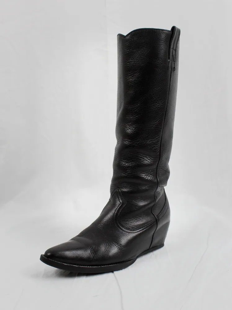 Maison Martin Margiela heelless cowboy boots with hidden wedge - Size 36 - Spring 2000.