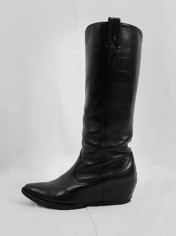 Maison Martin Margiela heelless cowboy boots with hidden wedge - Size 36 - Spring 2000.