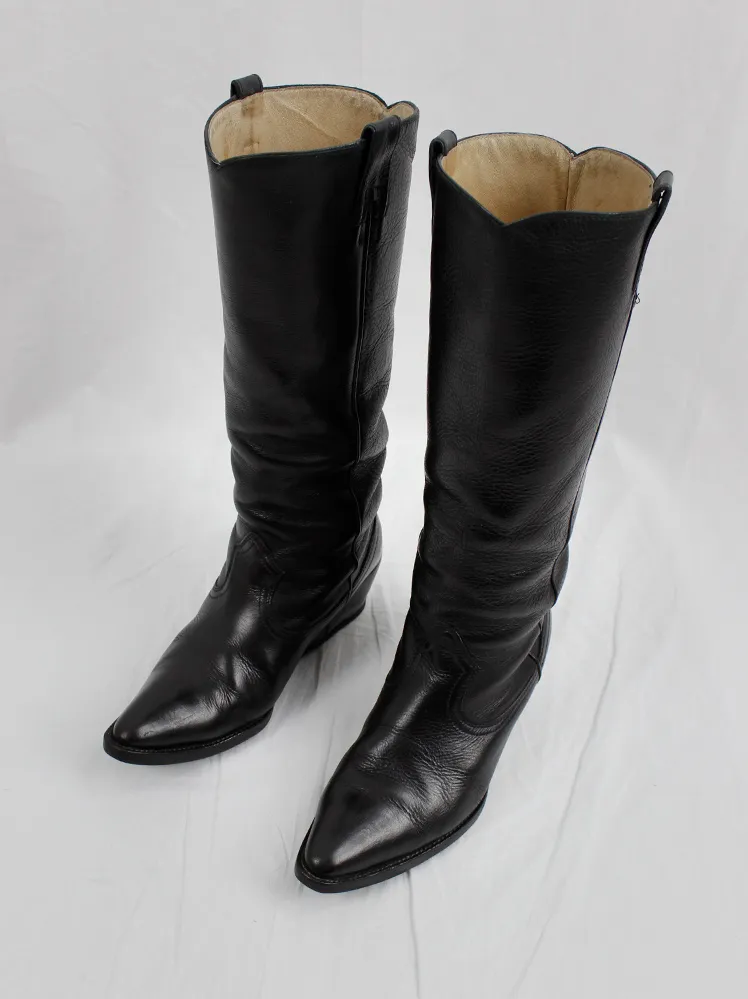 Maison Martin Margiela heelless cowboy boots with hidden wedge - Size 36 - Spring 2000.