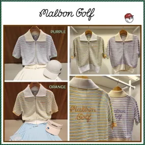 Short Sleeves Logo Cardigans by Malbon Golf