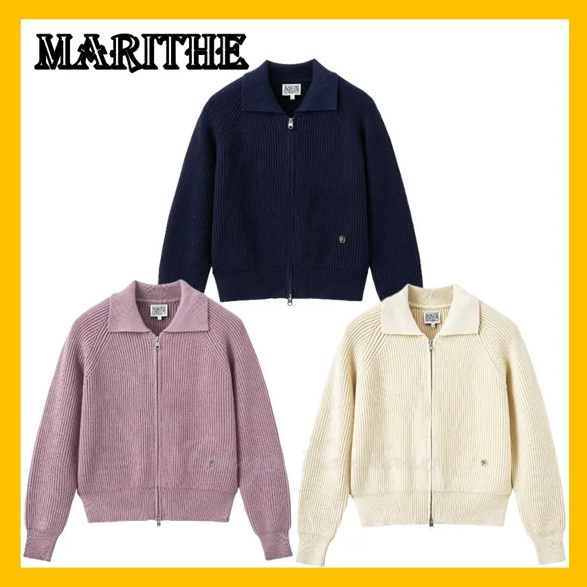 Marithe Francois Girbaud Street Style Logo Cardigans