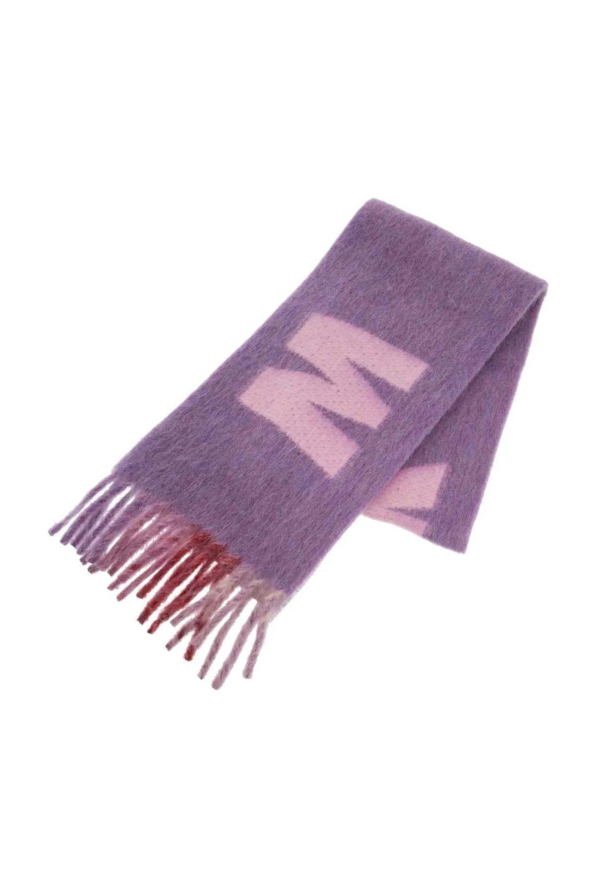 MARNI wool mohair scarf with large logo.