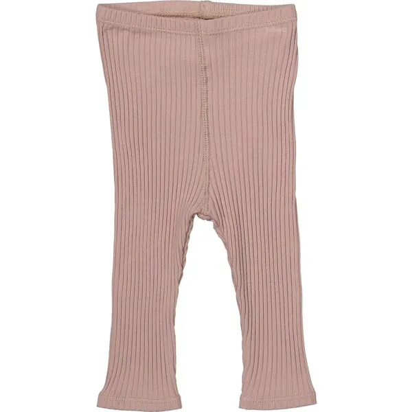 Mauve Lovely Littles Ribbed Leggings