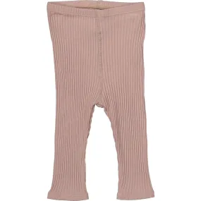 Mauve Lovely Littles Ribbed Leggings