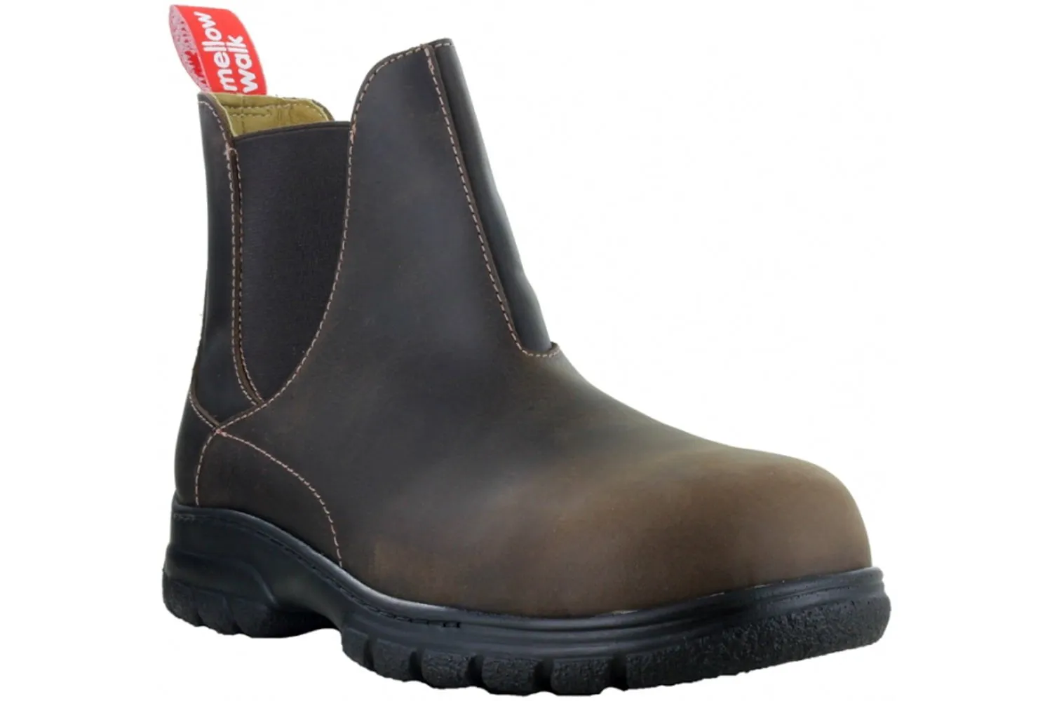 Mellow Walk Maddy EH PR Brown Leather Work Boots for Women