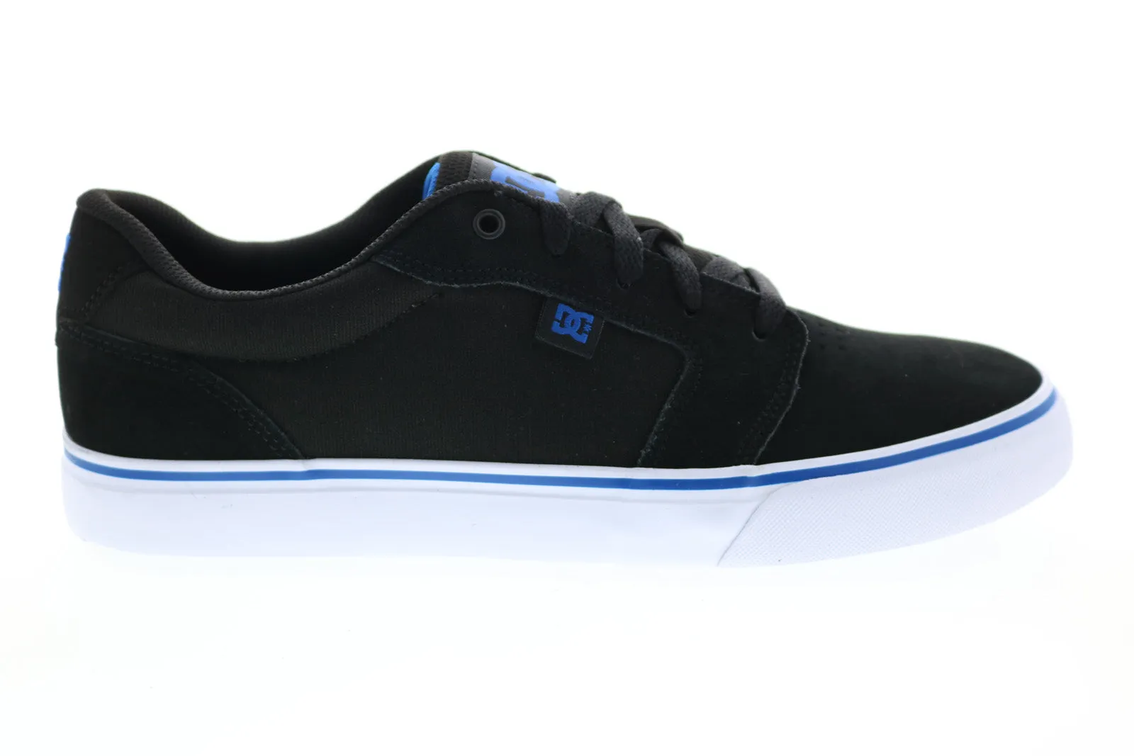 Mens Black Suede Lace Up Skate Sneakers Shoes - DC Anvil 303190.