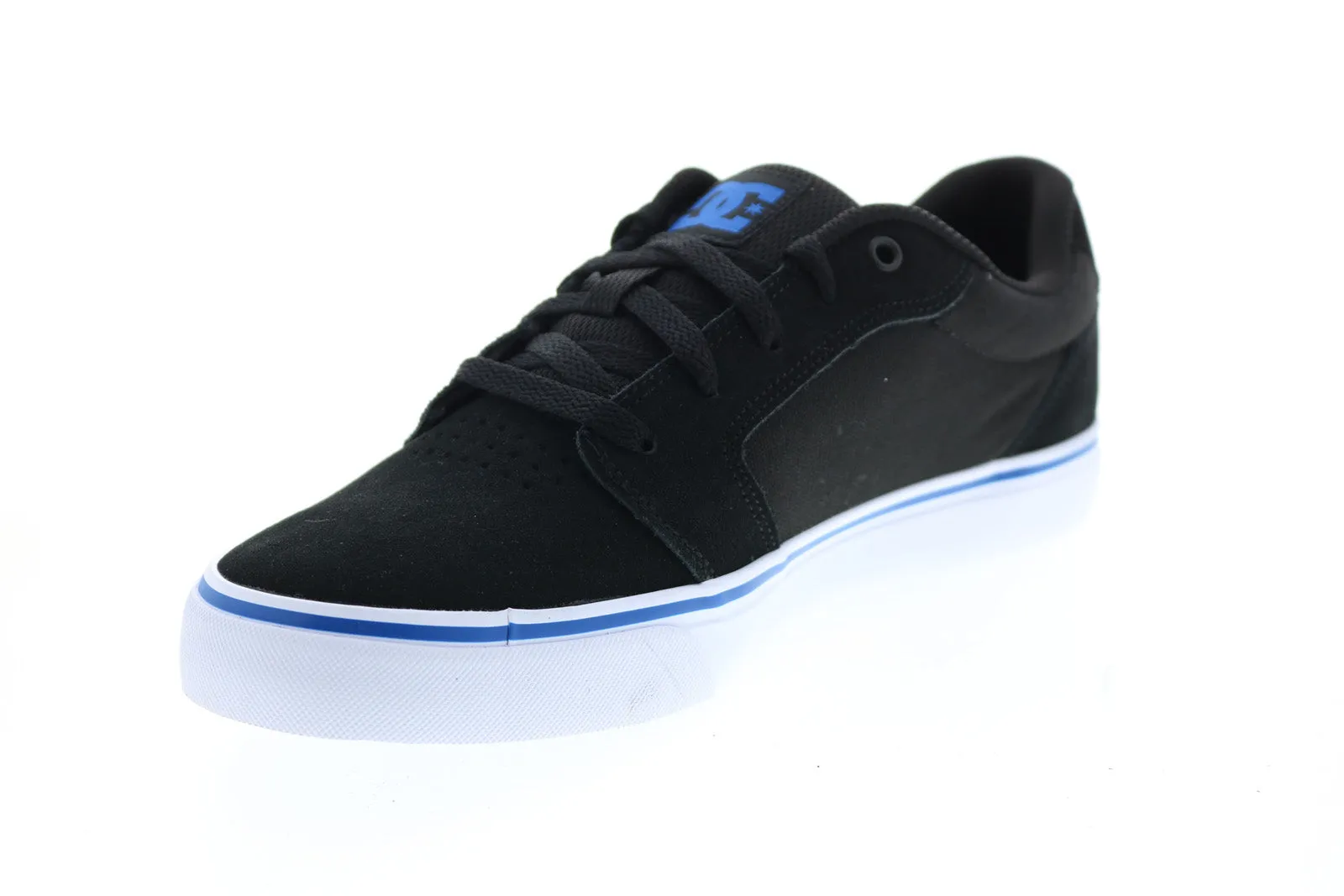 Mens Black Suede Lace Up Skate Sneakers Shoes - DC Anvil 303190.