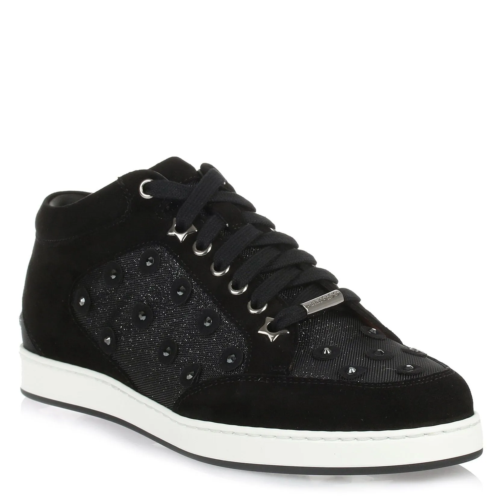 Miami Black Glitter Sneaker by Jimmy Choo