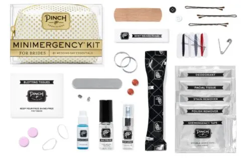 Mini Emergency Bridal Kit - White/Gold Dot