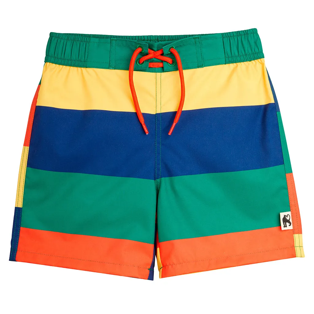 Multicolour Stripes Child Swim Shorts by Mini Rodini