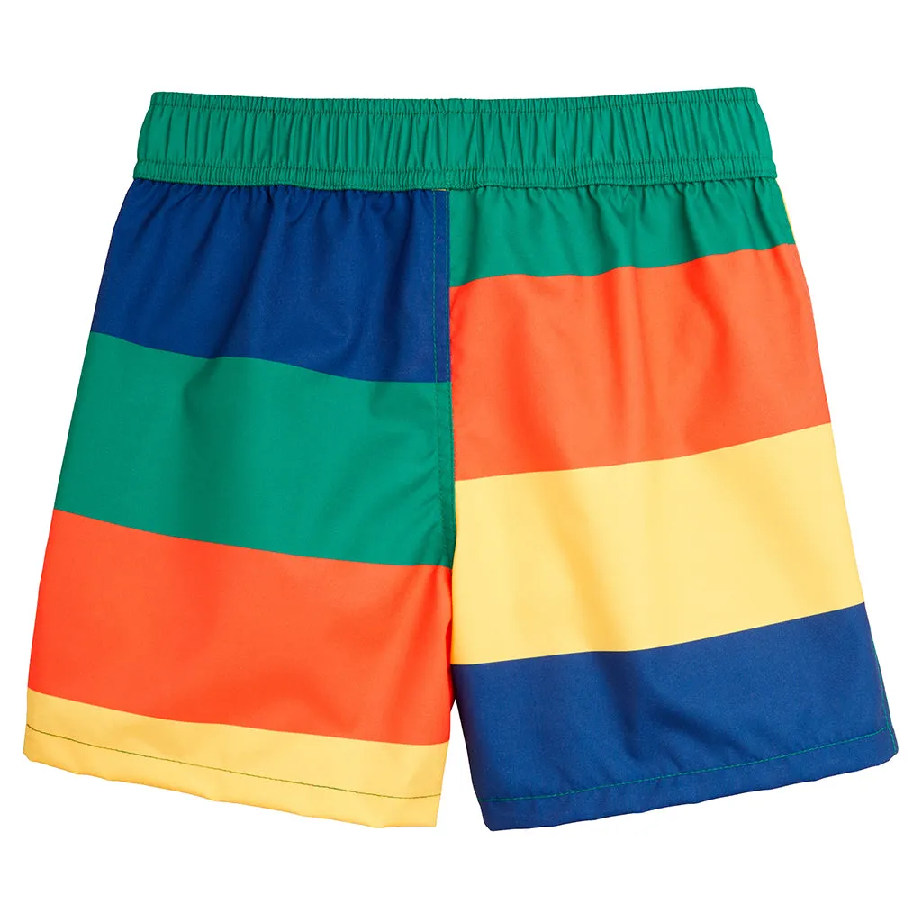 Multicolour Stripes Child Swim Shorts by Mini Rodini