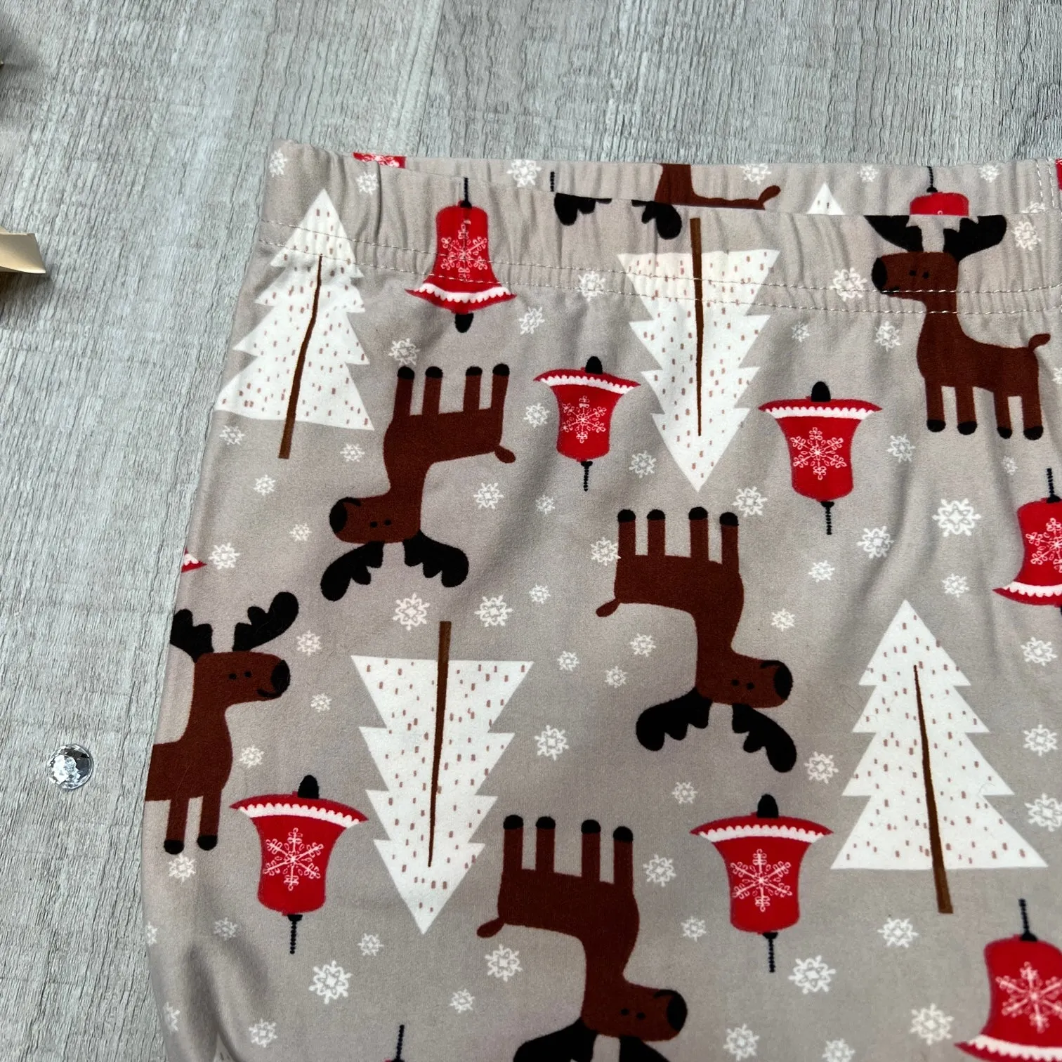 Mocha Reindeer Print Christmas Soft Leggings