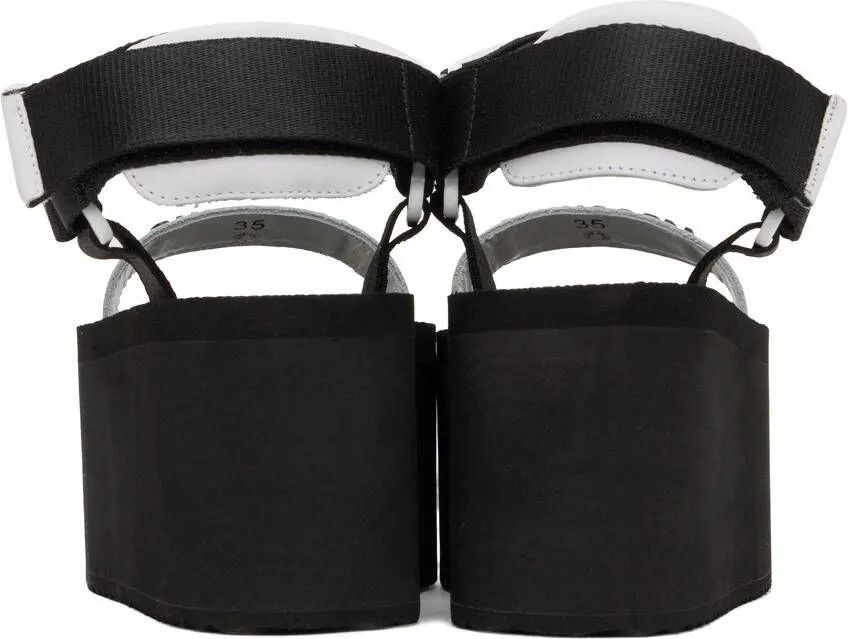 Moschino Black Logo Flatform Wedge Sandals