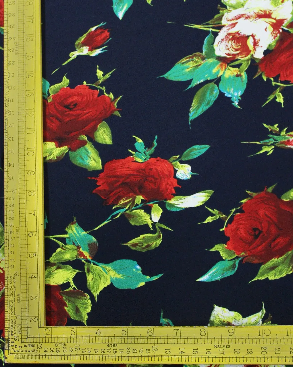 Multicolor Floral Polyester Bubble Crepe Fabric