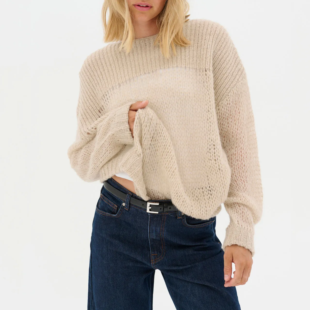 Essential Wardrobe Online Exclusive Lingo Knit Sweater Beige