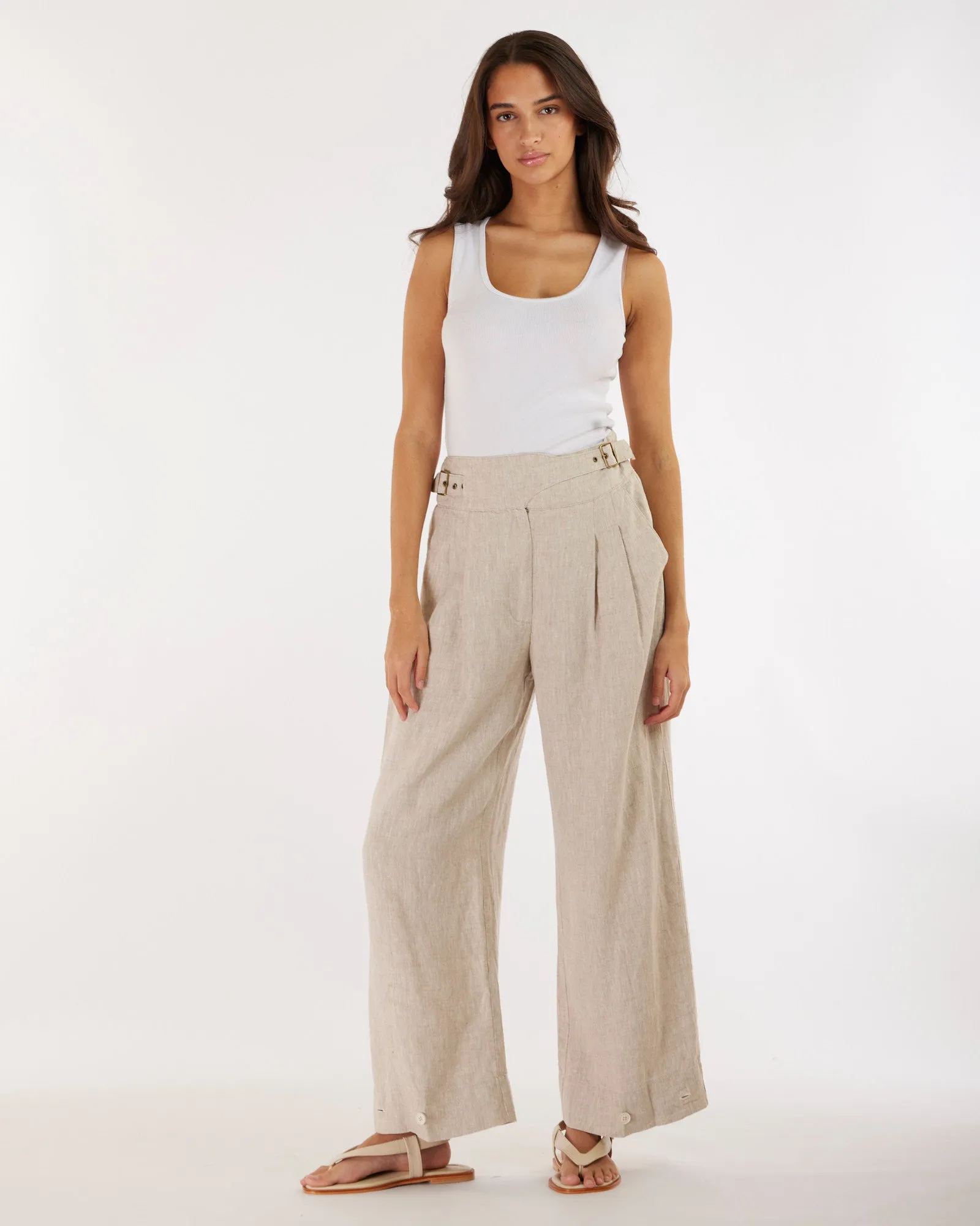 Natural Linen Pants Eugene - Shop Now