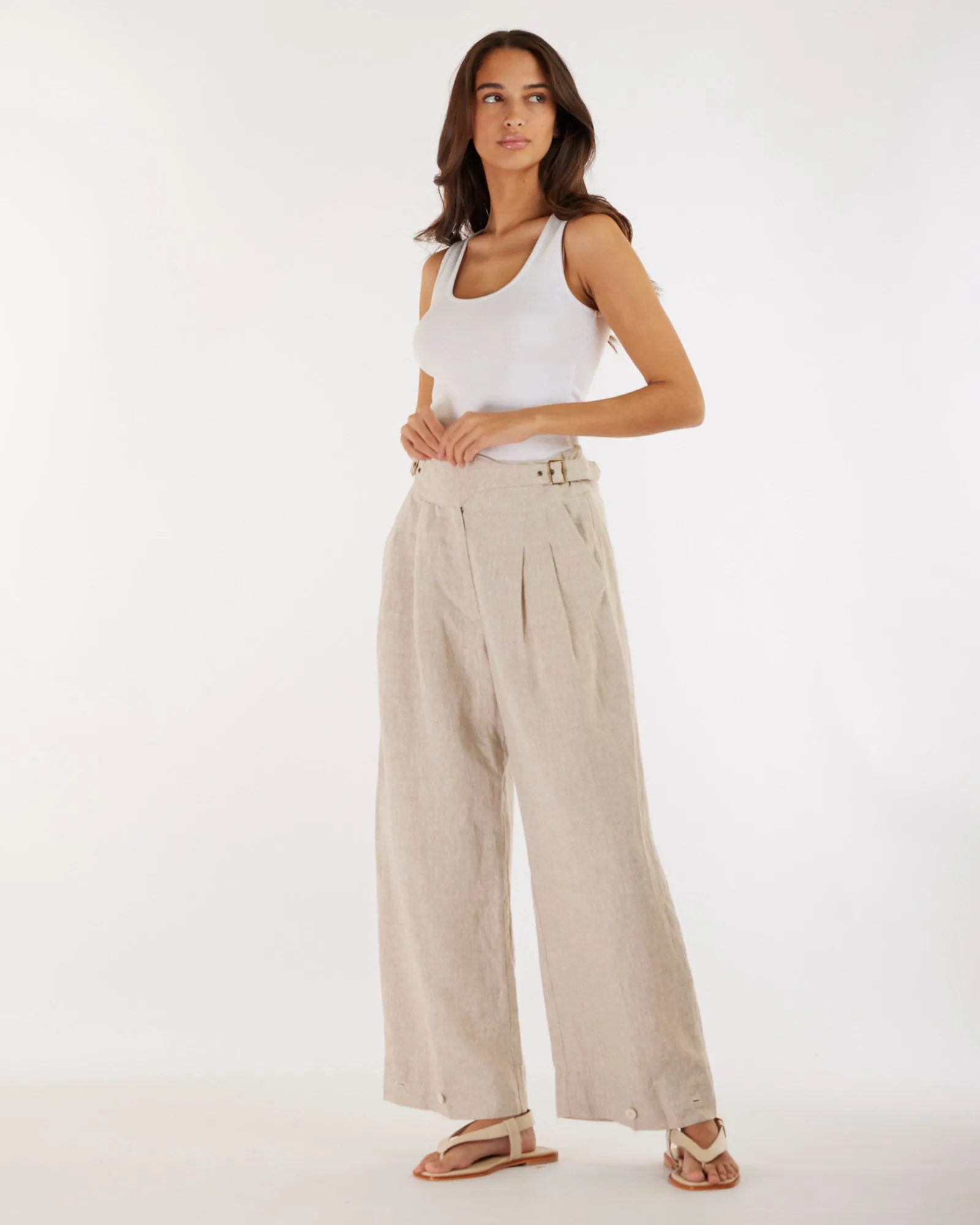 Natural Linen Pants Eugene - Shop Now