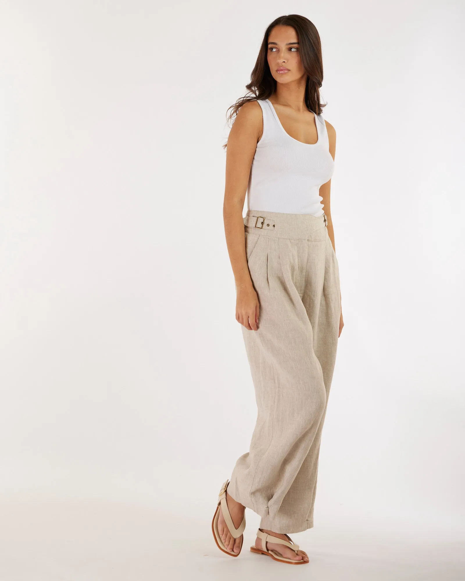 Natural Linen Pants Eugene - Shop Now