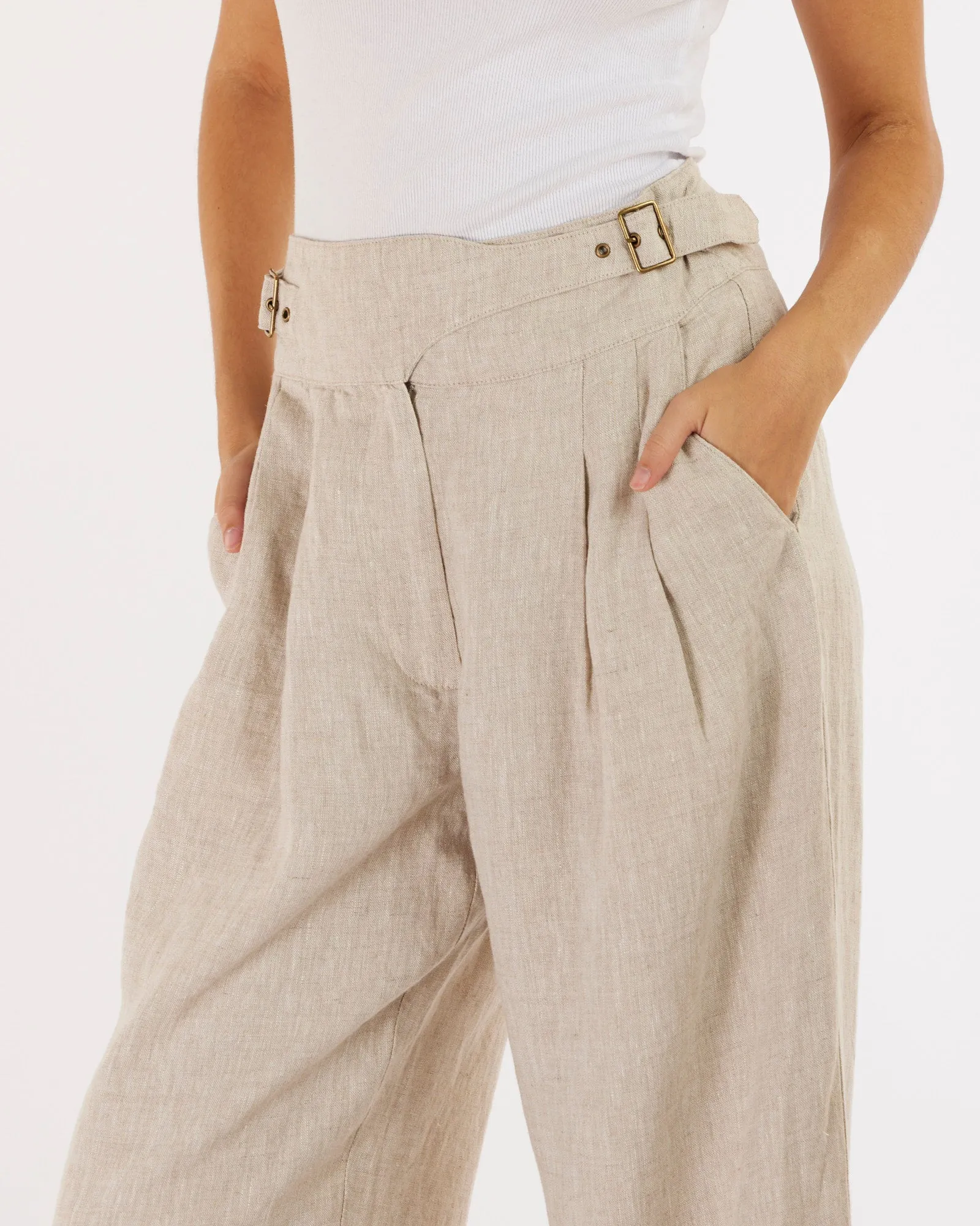 Natural Linen Pants Eugene - Shop Now