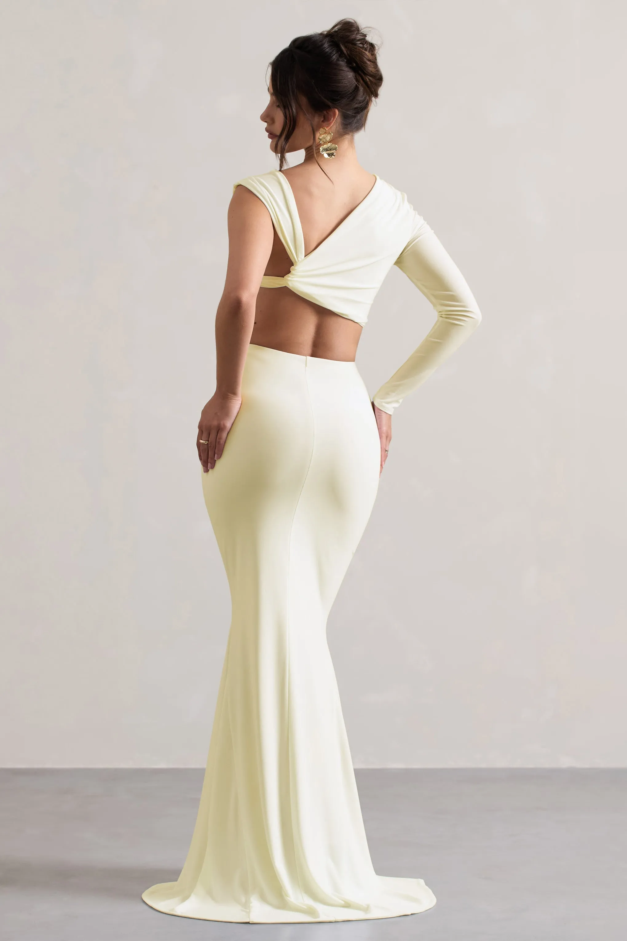 Neomie Cream Fishtail Maxi Skirt - Shop Now