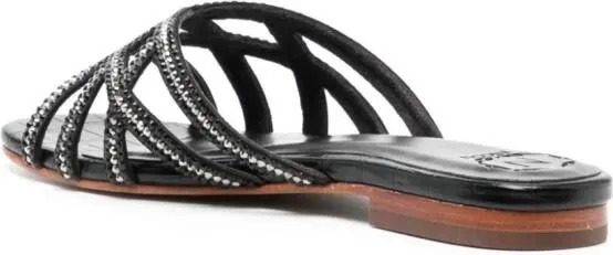 NICOLI Black Crystal Sandals