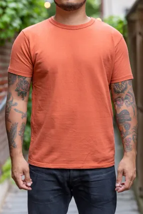 Orange-Red Samurai Cotton Tee with Loopwheel Inlay