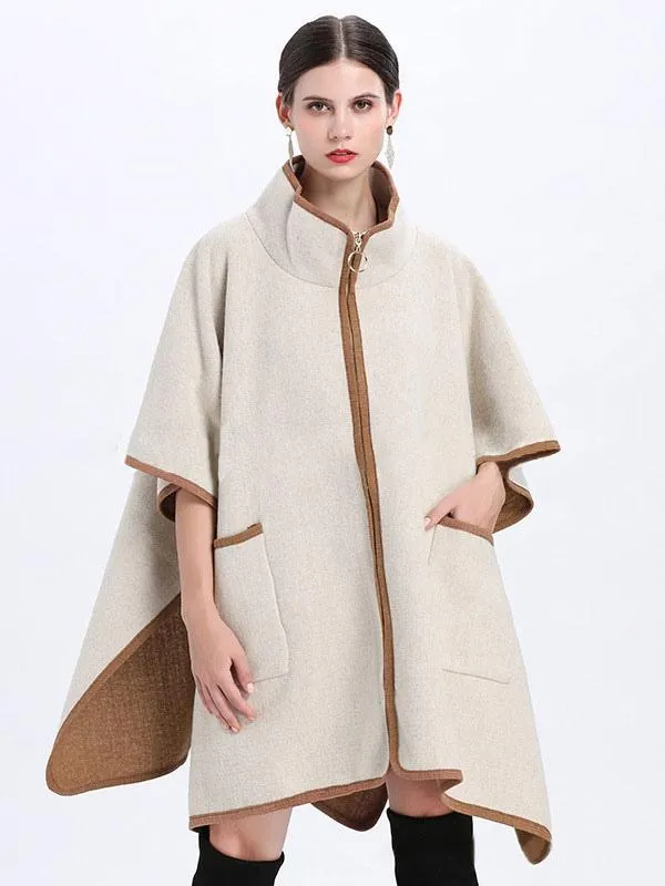 Oversized Women's Poncho Cape Coat Spring Outerwear 2024