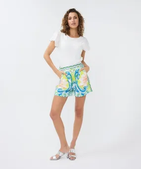 Paisley Print Shorts