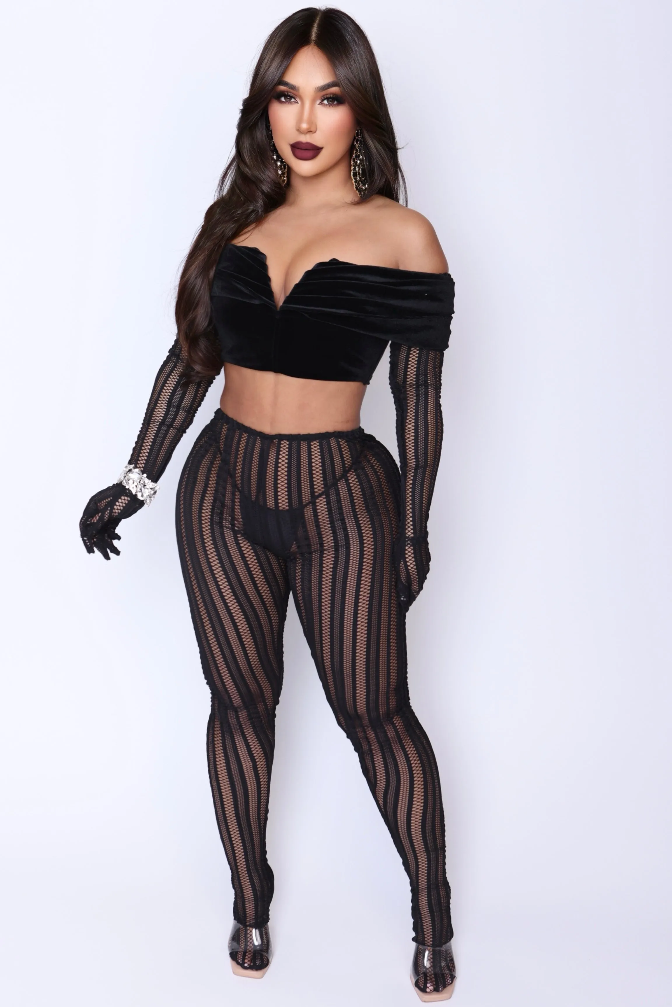 Panty Hose Leggings & Glove Set Only