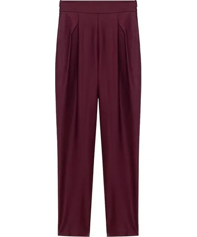 Peploum Red Marvin Trousers with Side Pockets - Women