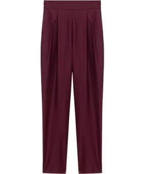 Peploum Red Marvin Trousers with Side Pockets - Women