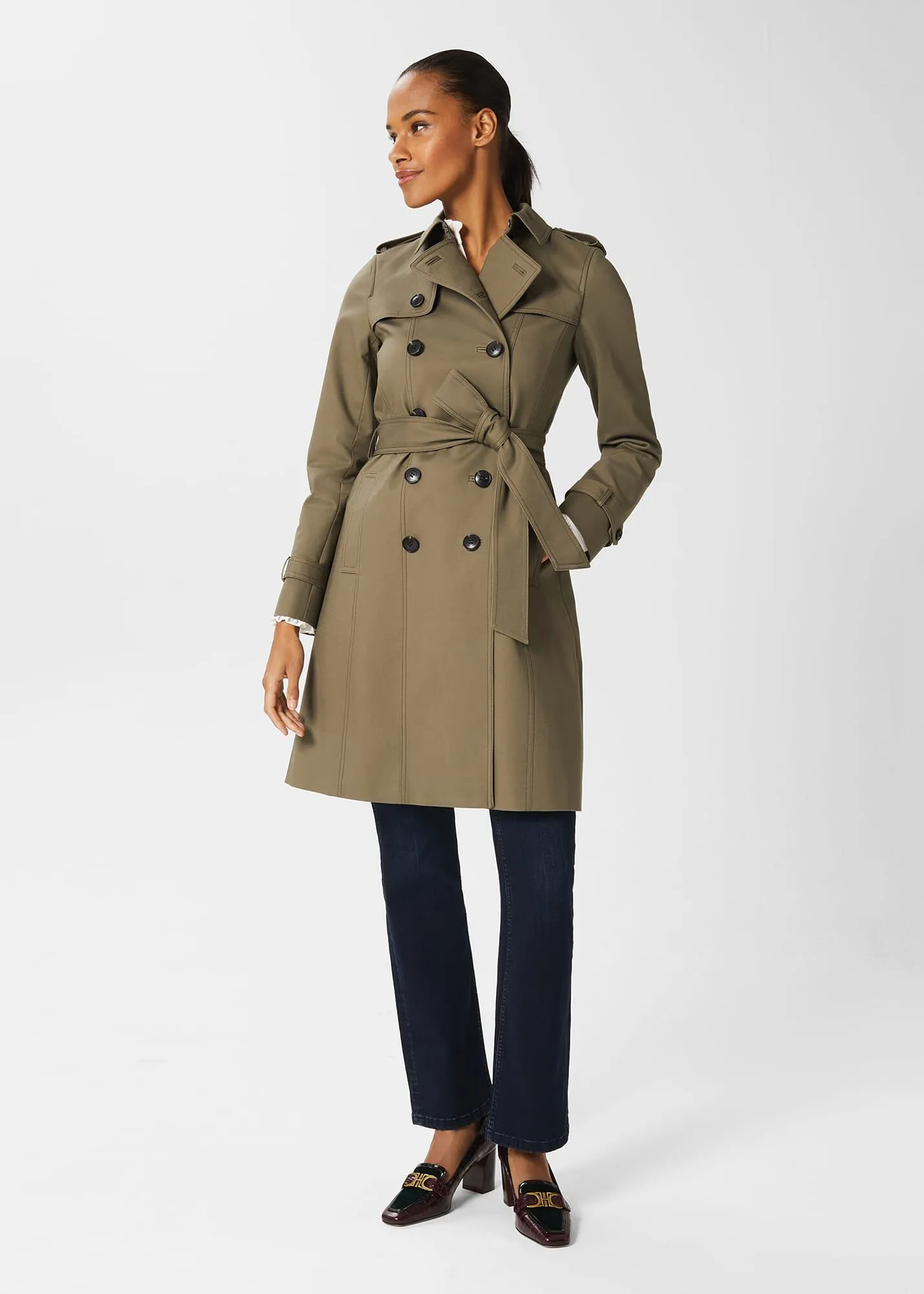 Petite Water Resistant Trench Coat Saskia