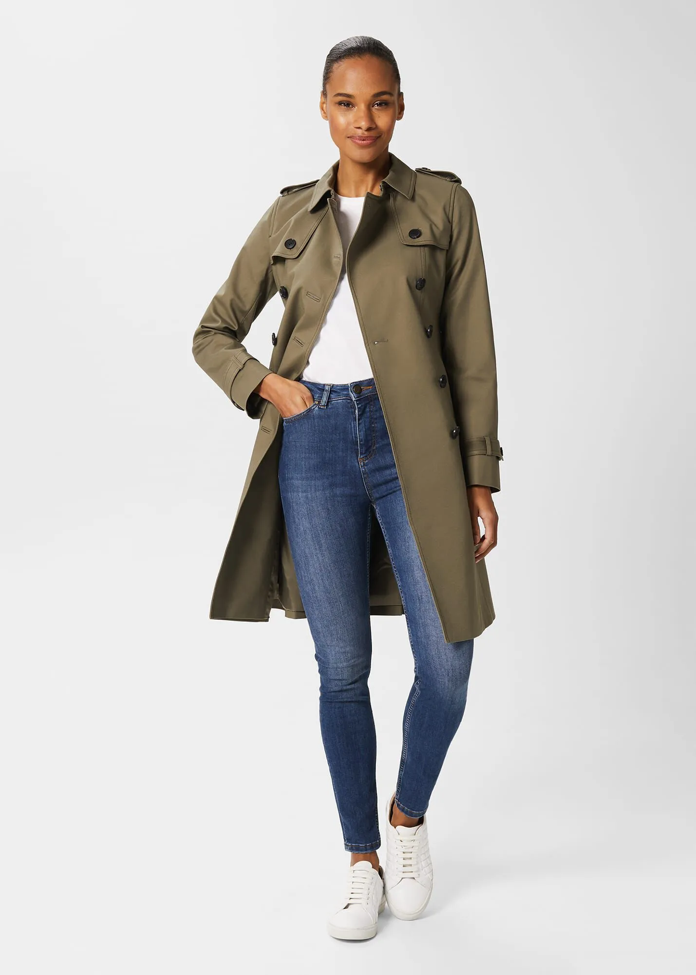 Petite Water Resistant Trench Coat Saskia