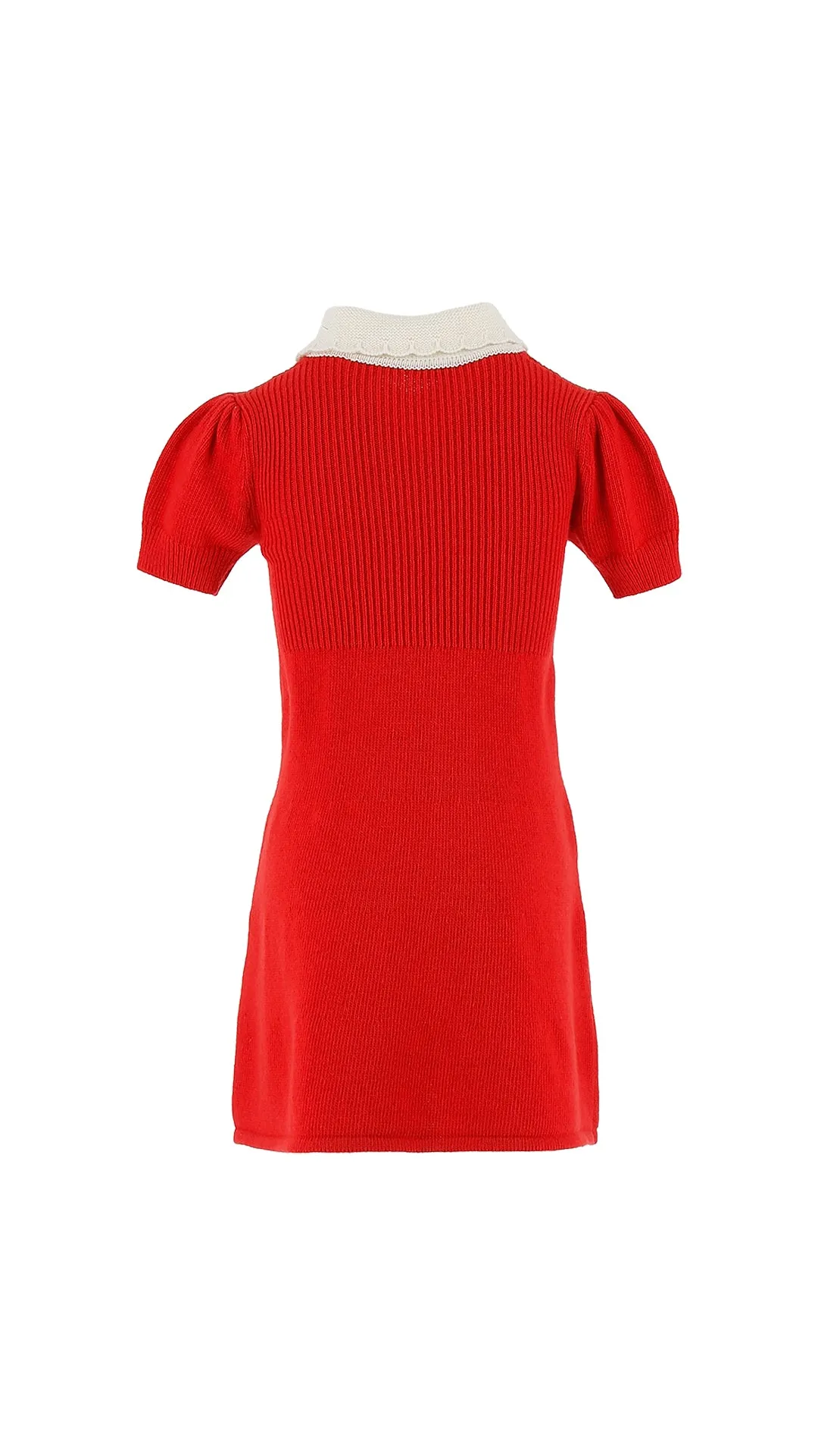 Philosophy Red-White 5Y Knit Dress with Bow Detail