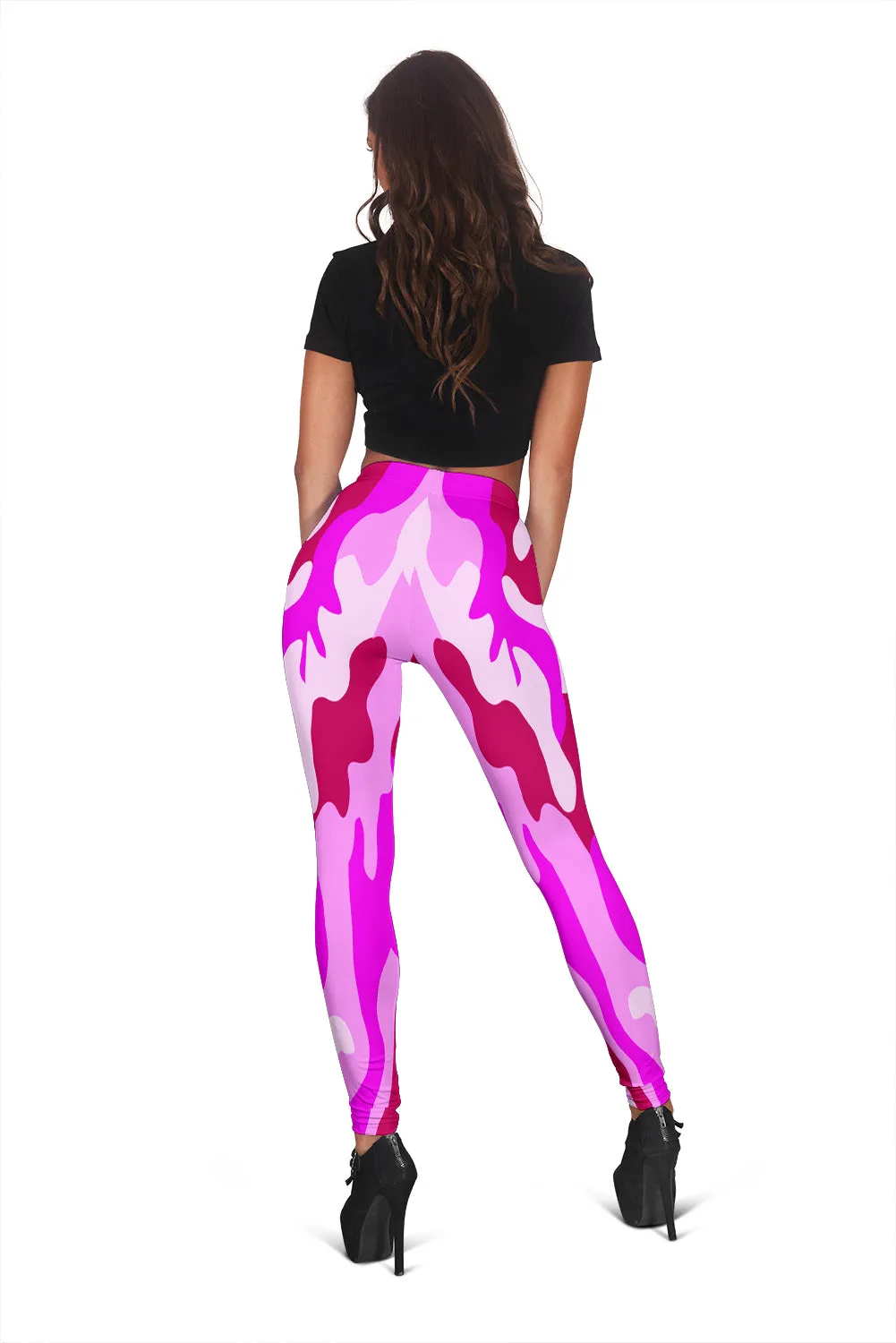 Pink Army Print Leggings