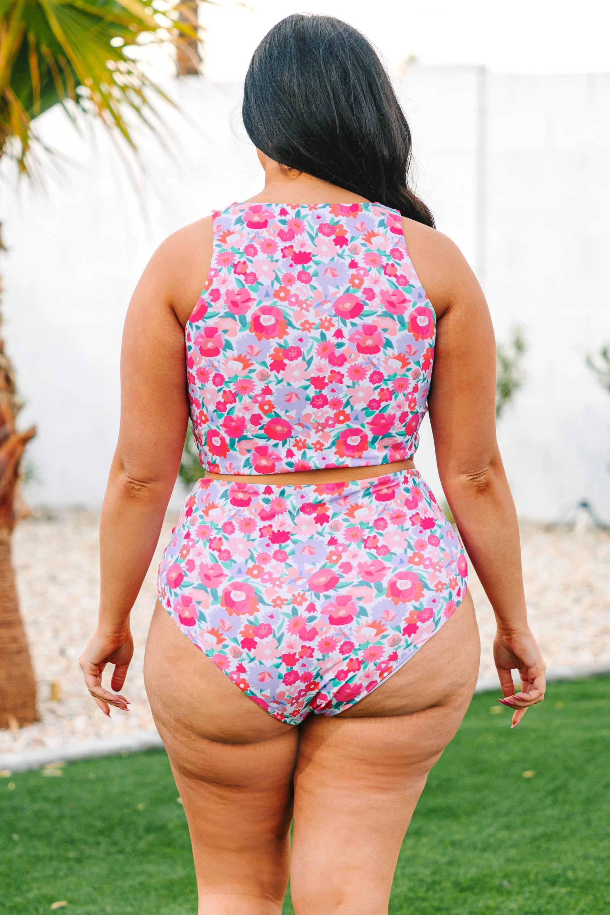 Pink Floral Swim Top - Swim With Me