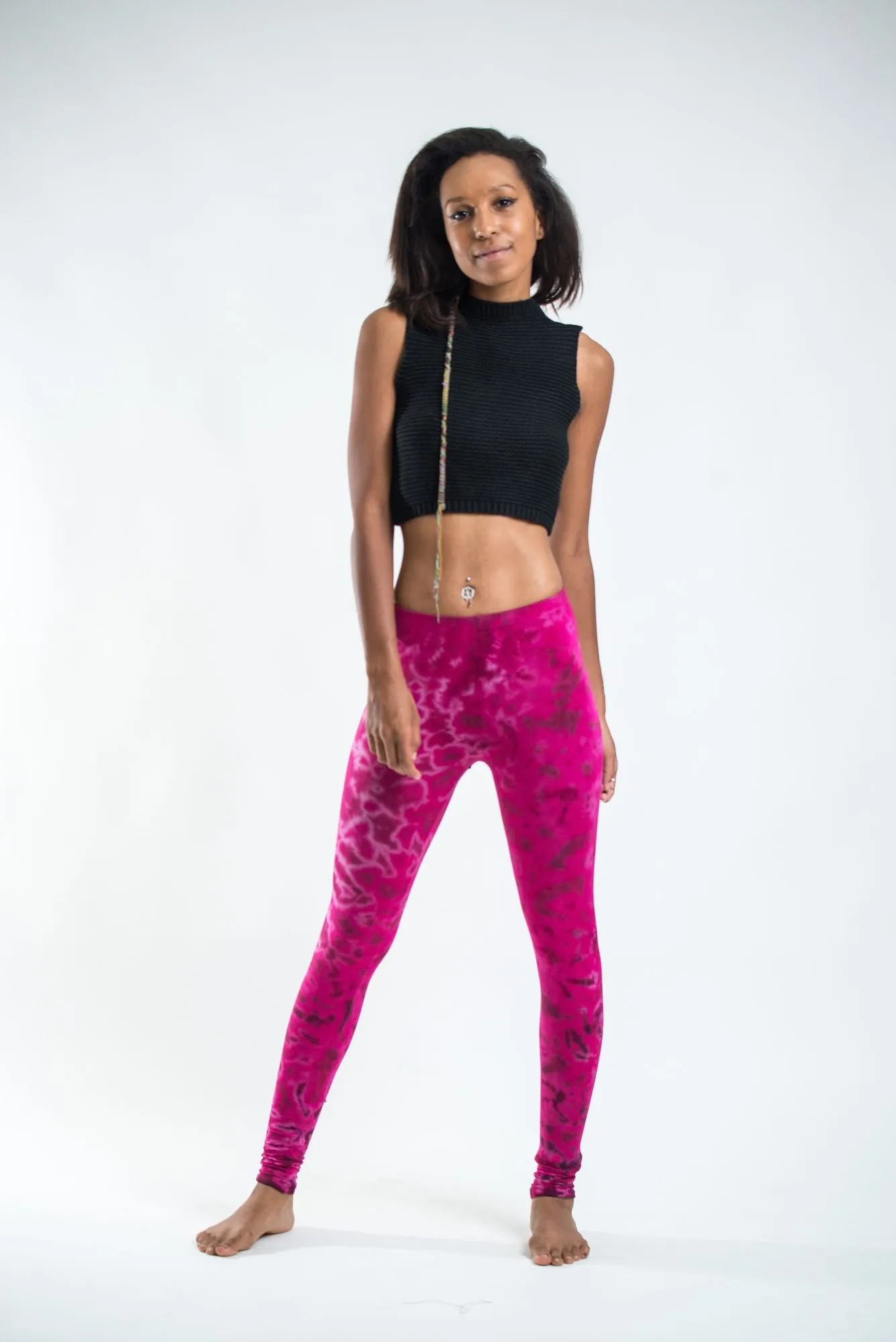 Pink Marble Tie Dye Cotton Leggings - Shop Now