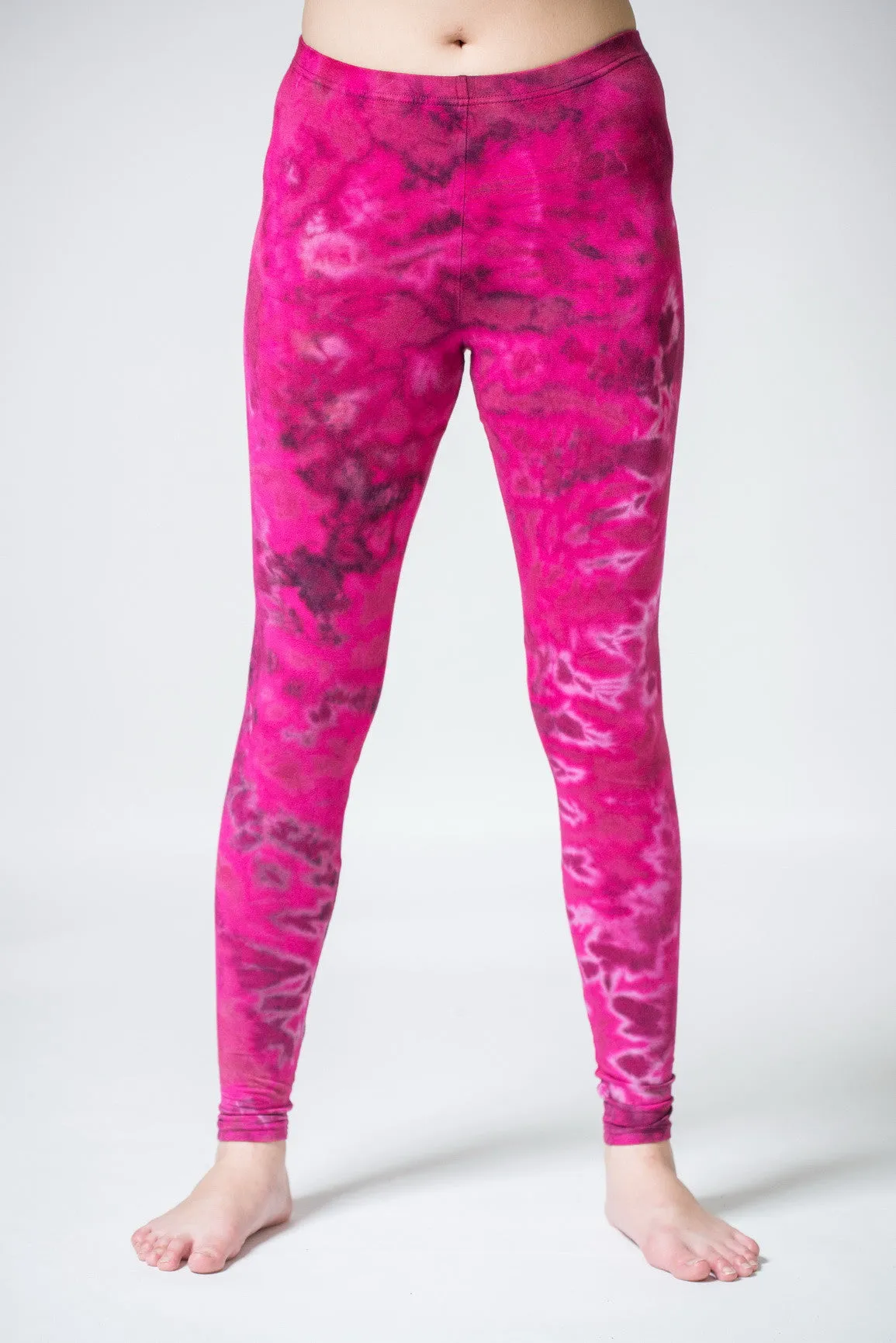 Pink Marble Tie Dye Cotton Leggings - Shop Now