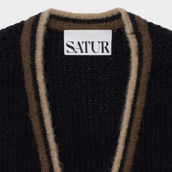 Plain Logo Cardigans for Unisex Street Fashion by SATUR