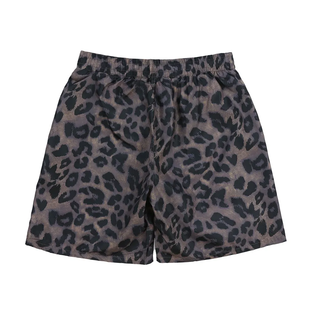 Brown Pleasures Leopard Shorts