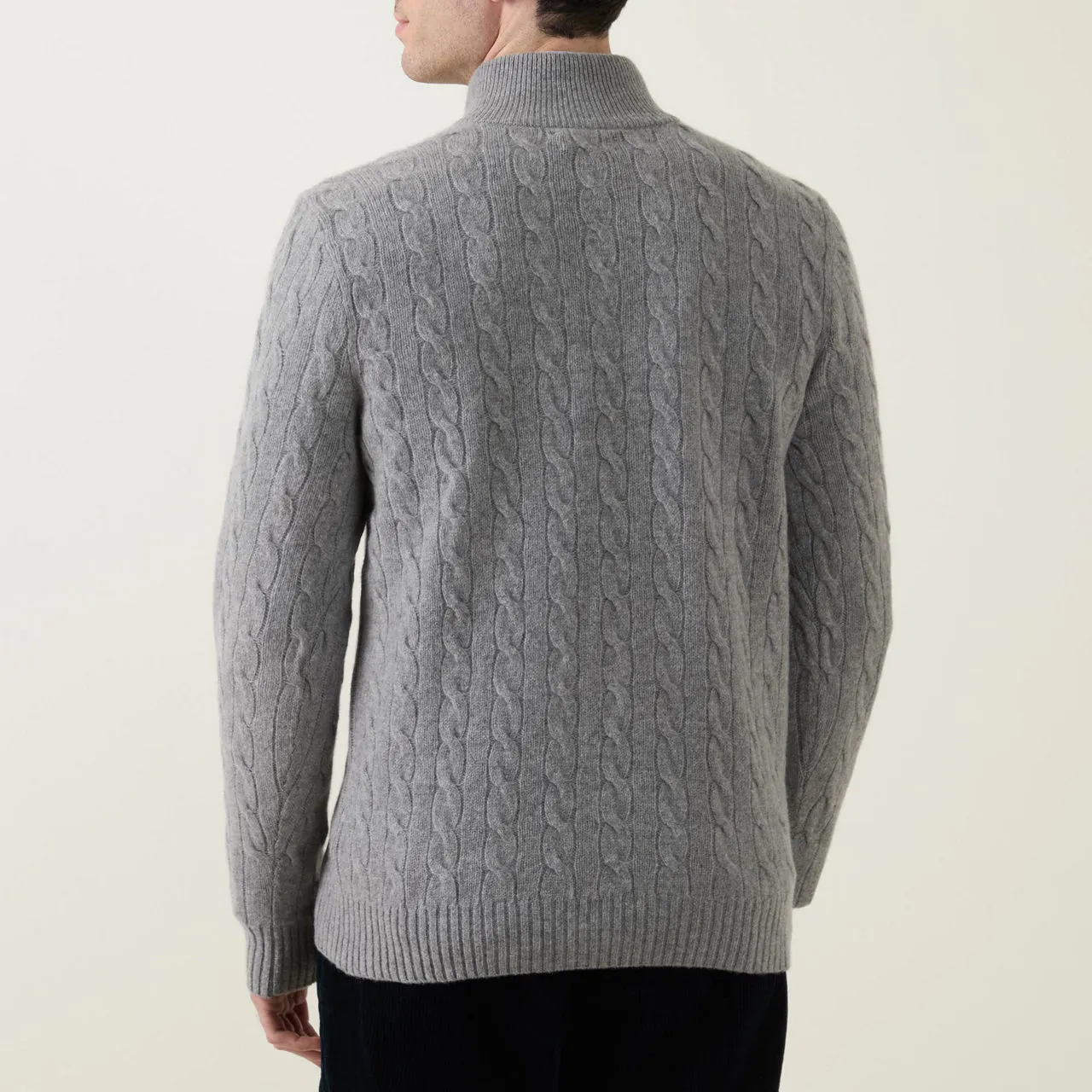 Polo Ralph Lauren Cable Knit Half Zip Sweater Grey