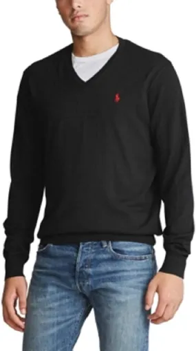 Polo Ralph Lauren Men's Black V-Neck Sweater XS