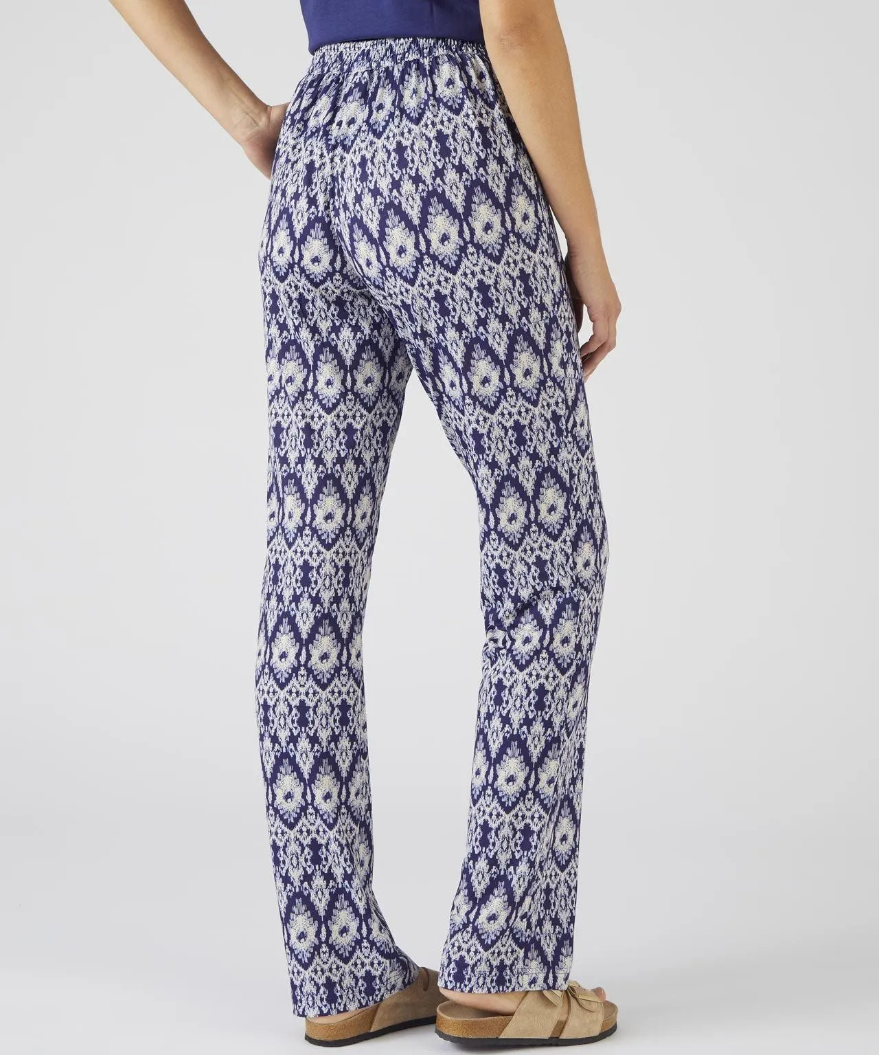 Print Jersey Tapered Leg Trousers