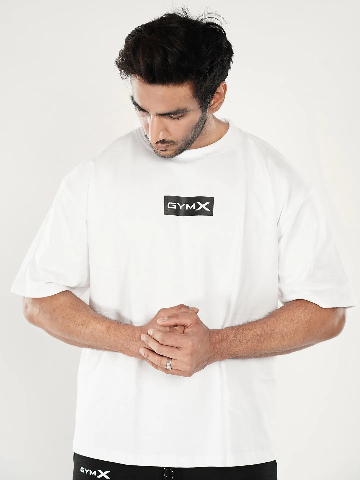 Pristine White Oversized Gym T-Shirt - Sale