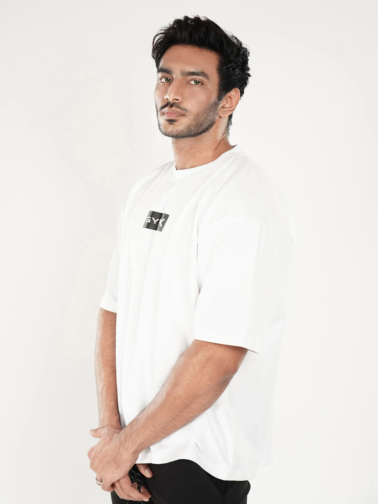 Pristine White Oversized Gym T-Shirt - Sale