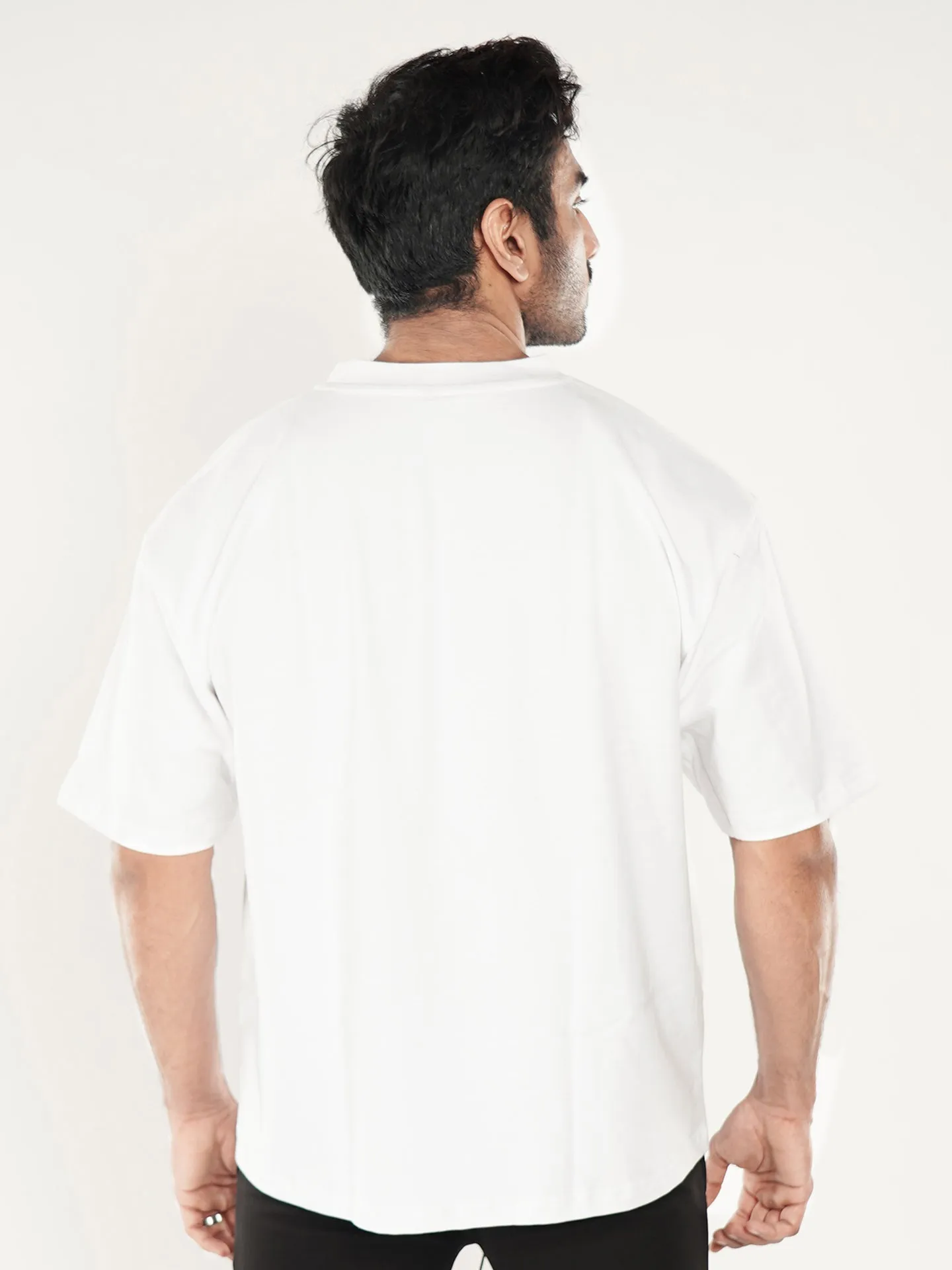 Pristine White Oversized Gym T-Shirt - Sale