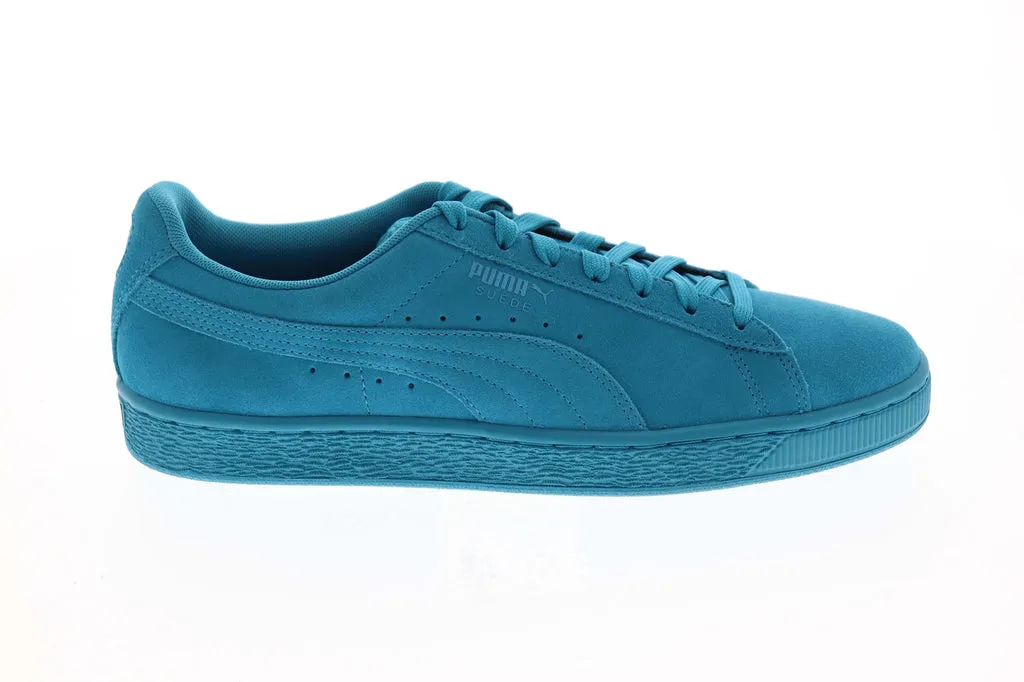 Puma Blue Suede Classic Mono Low Top Lifestyle Sneakers Shoes